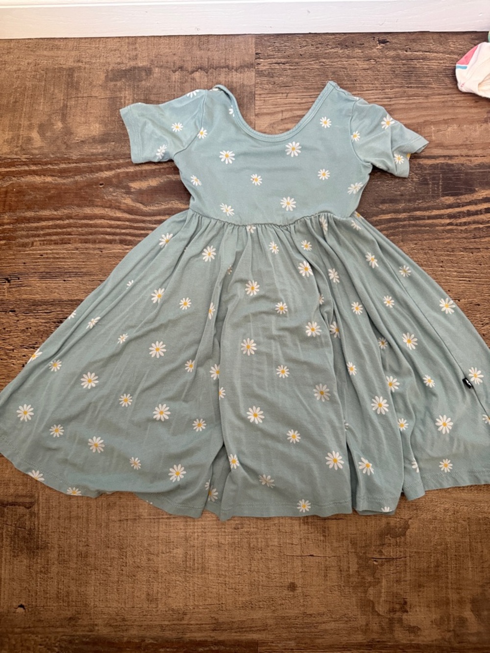 Kyte Sage Green Daisy Print Twirl Dress